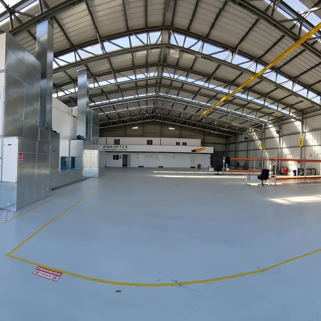 Inside Airkopter’s maintenance hangar